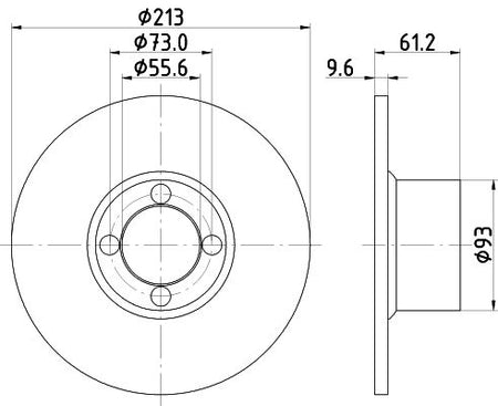Rover Mini Hatchback 1.3 Cooper Works Brake Disc, Hella OEM, OEM 21A2612 - View 3