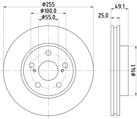 Hella Brake Disc for Toyota, OEM quality, OEM 4351220450 - View 2