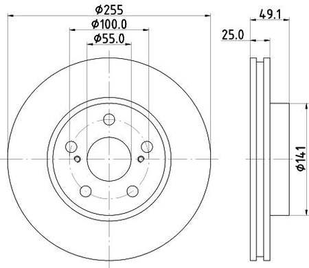 Hella Brake Disc for Toyota, OEM quality, OEM 4351220450 - View 2