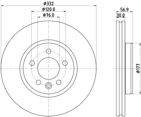 Volkswagen Amarok Platform/chassis Brake Disc, Hella OEM, OEM 2H6615301, MPN 8DD 355 132-561