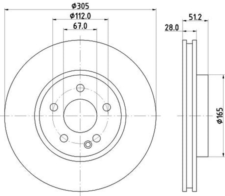 Mercedes-Benz GLA-Class Brake Disc, Hella OEM, OEM 2464212812 - View 3