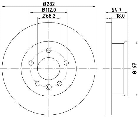 Hella Brake Disc for Volkswagen, OEM quality, OEM 701615301B - View 2