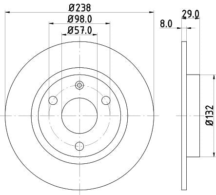 Hella Brake Disc for Peugeot & Citroen, OEM quality, OEM 1618859880 - View 3