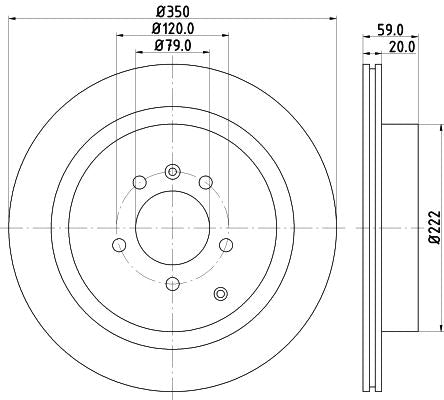 Land Rover Discovery IV Brake Disc, Hella OEM, OEM SDB000644 - View 3