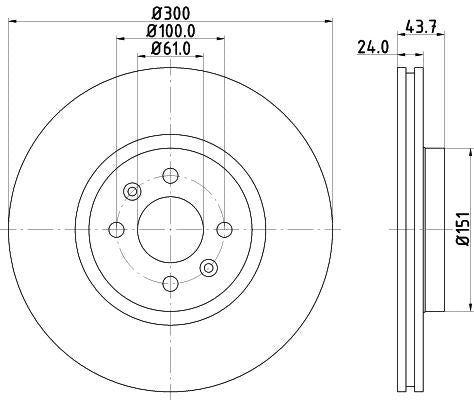 Renault Grand Scénic II Brake Disc, Hella OEM, OEM 7701207897 - View 4