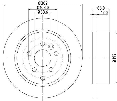 Land Rover Freelander 2 Van Brake Disc, Hella OEM, OEM LR001018 - View 3