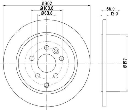 Land Rover Freelander 2 Van Brake Disc, Hella OEM, OEM LR001018 - View 3