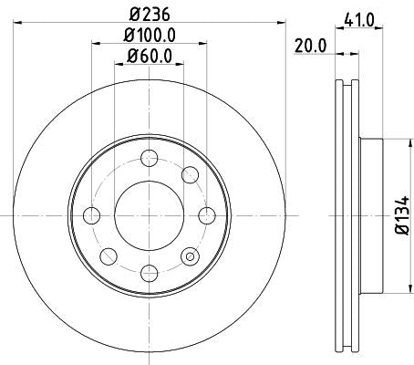 Hella Brake Disc for Chevrolet, Vauxhall & more, OEM quality, OEM 569031 - View 2