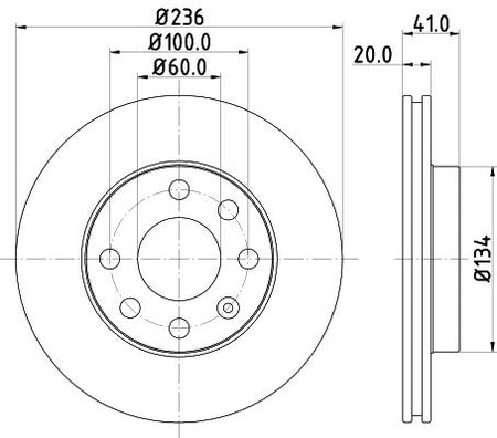 Hella Brake Disc for Chevrolet, Vauxhall & more, OEM quality, OEM 569031 - View 2