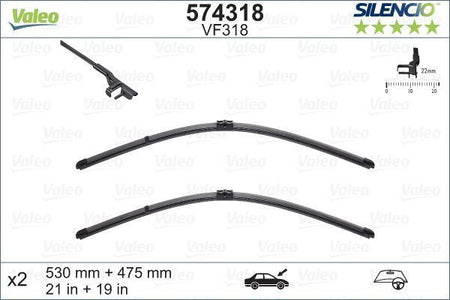 Valeo Front Wiper Blade Set for Volkswagen, OEM quality, OEM B32H67330 - View 6