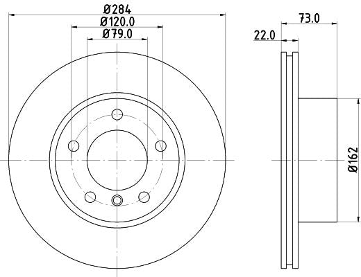 Hella Brake Disc for BMW, OEM quality, OEM 34116764629, MPN 8DD 355 118-031