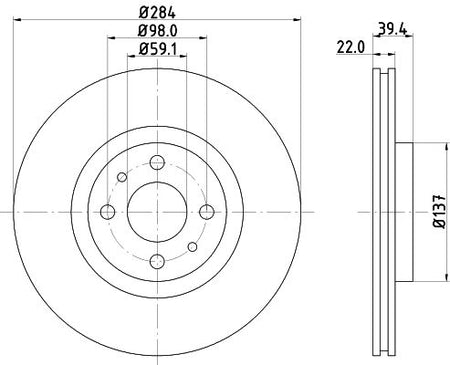 Hella Brake Disc for Alfa Romeo & FIAT, OEM quality, OEM 46403958 - View 4