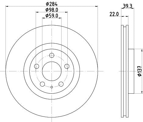 Hella Brake Disc for Alfa Romeo, OEM quality, OEM 0060606170 - View 2