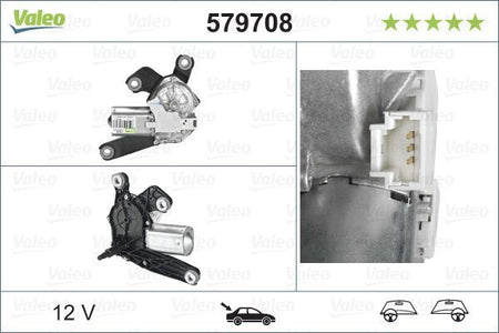 Valeo Rear Wiper Motor for Peugeot & Citroen, OEM quality, OEM 6405K9, MPN 579708