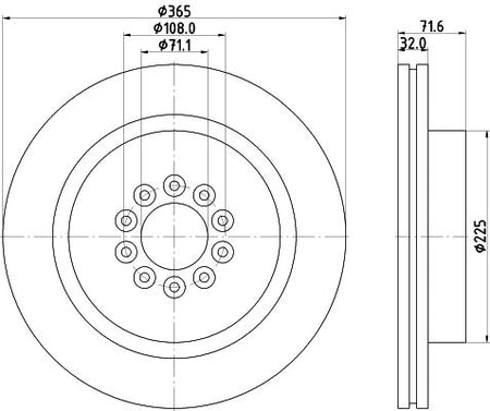 Jaguar XJ Brake Disc, Hella OEM, OEM C2C10392 - View 3