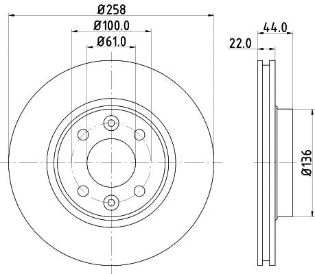 Hella Brake Disc for Dacia & Renault, OEM quality, OEM 402062212R, MPN 8DD 355 119-461