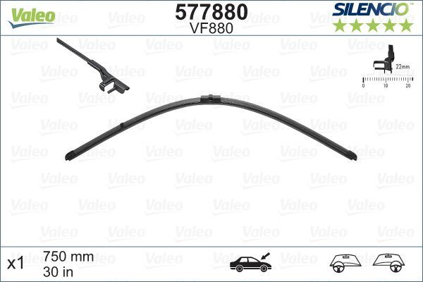 Audi A2 Front Wiper Blade, Valeo OEM, OEM 8Z1955425F, MPN 577880