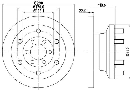 Hella Brake Disc for Iveco, OEM quality, OEM 42546401 - View 2