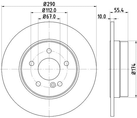 Hella Brake Disc for Mercedes-Benz, OEM quality, OEM 1244231112 - View 3