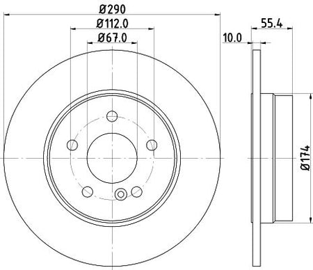 Hella Brake Disc for Mercedes-Benz, OEM quality, OEM 1244231112 - View 3