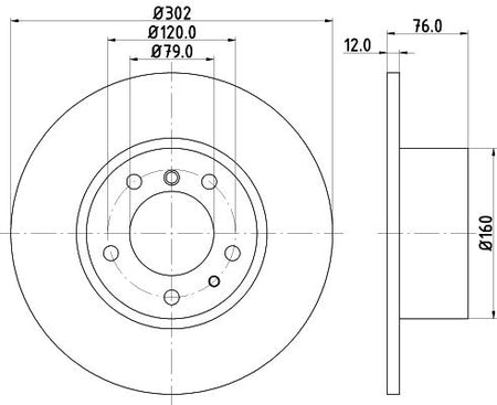 BMW 5 Touring Brake Disc, Hella OEM, OEM 1158042 - View 3