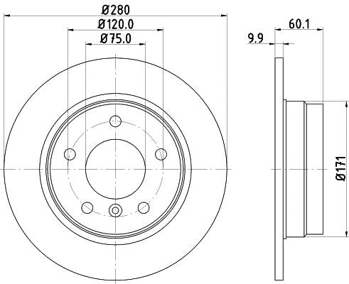 BMW 3 Coupe Brake Disc, Hella OEM, OEM 1158936 - View 3