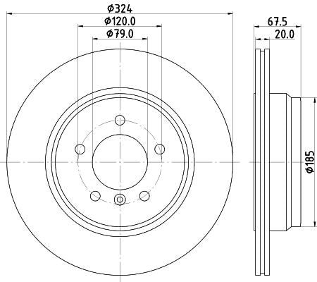 BMW 7 Brake Disc, Hella OEM, OEM 1166127 - View 4