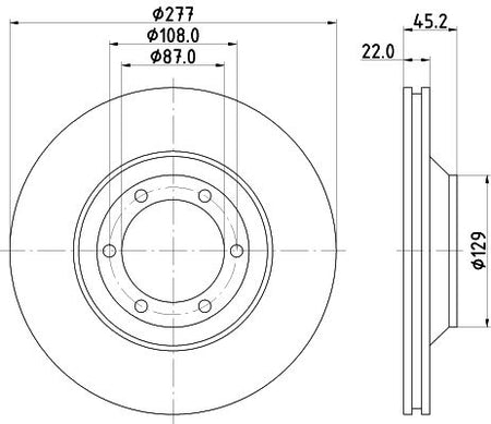 Hella Brake Disc for Galloper, Mitsubishi & more, OEM quality, OEM HQ232405 - View 3