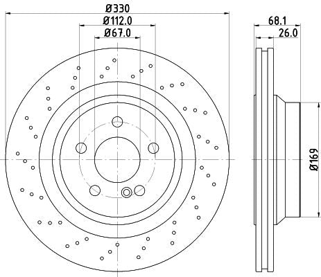 Hella Brake Disc for Mercedes-Benz, OEM quality, OEM 2114231012 - View 2