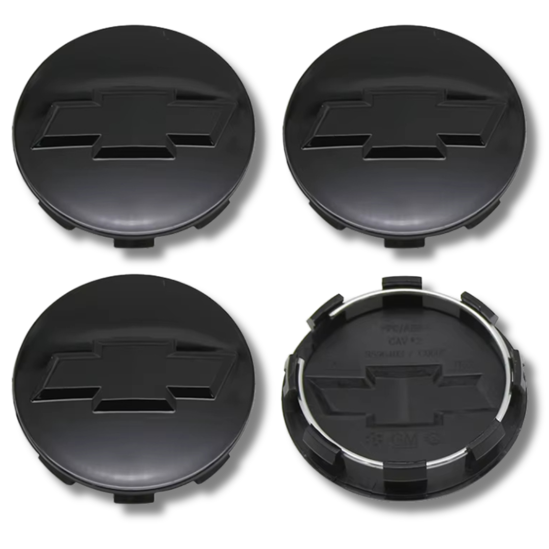 Chevrolet 84mm Black plastic Centre Caps Set, set of 4, OEM 96452311