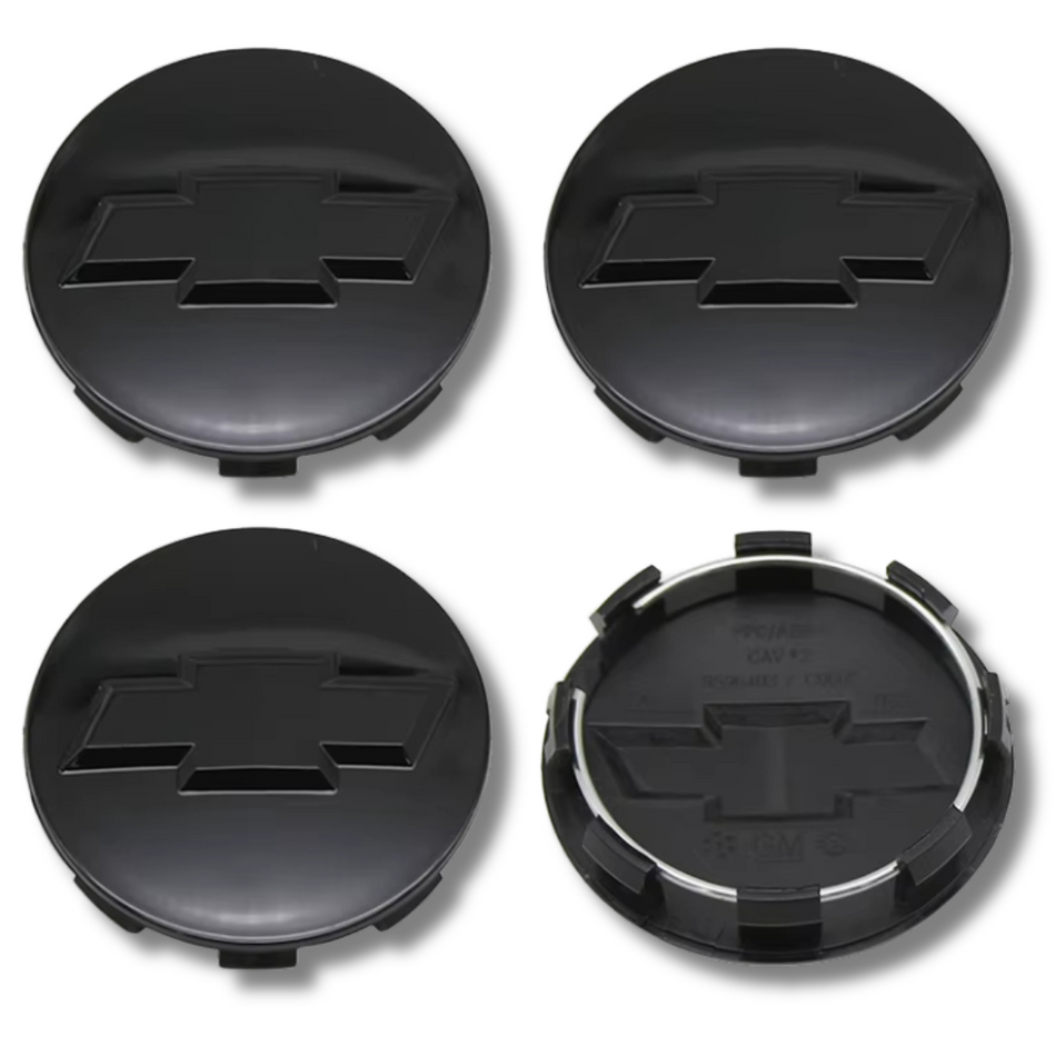 Chevrolet 84mm Black plastic Centre Caps Set, set of 4, OEM 96452311