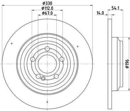 Mercedes-Benz GLE Brake Disc, Hella OEM, OEM 1674238700 - View 4