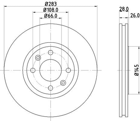 Hella Brake Disc for Peugeot & Citroen, OEM quality, OEM 1606400380 - View 2