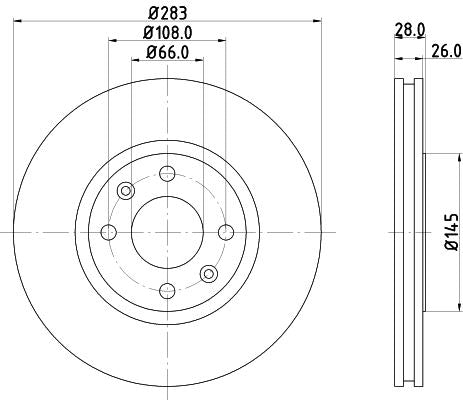 Hella Brake Disc for Peugeot & Citroen, OEM quality, OEM 1606400380 - View 2