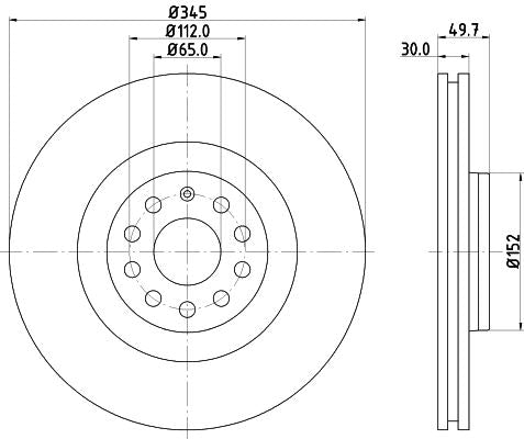 Hella Brake Disc for Volkswagen, AUDI & more, OEM quality, OEM 1K0615301AB - View 3