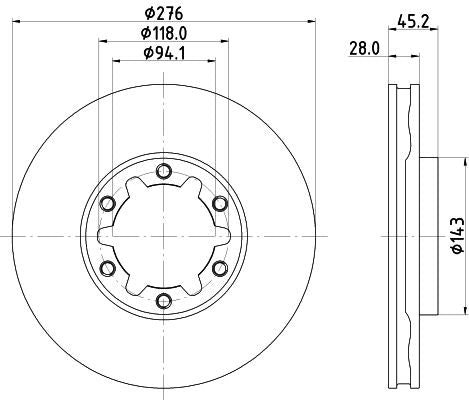 Nissan Cabstar Brake Disc, Hella OEM, OEM 40206LC60A - View 3