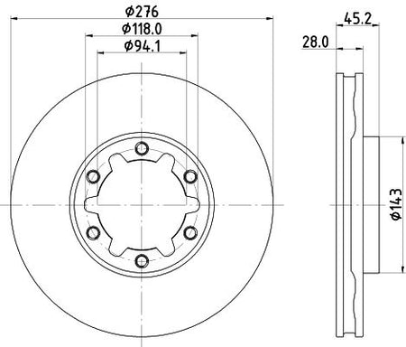 Nissan Cabstar Brake Disc, Hella OEM, OEM 40206LC60A - View 3