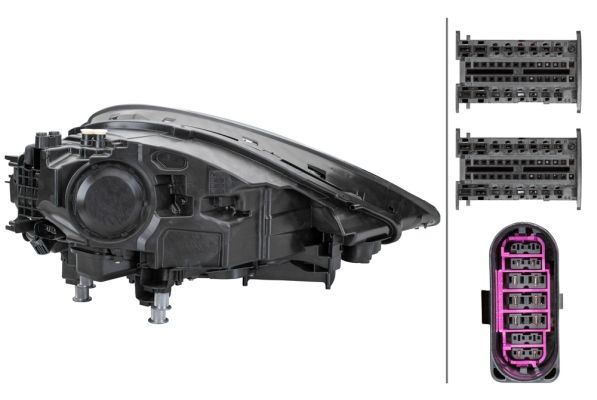 Porsche Cayenne Left Headlight, Hella OEM, OEM 9Y0941033T - View 3