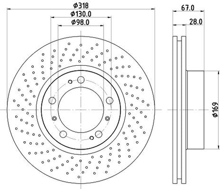Hella Brake Disc for Porsche, OEM quality, OEM 99635103103 - View 2