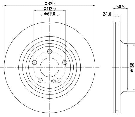 Mercedes-Benz SL Brake Disc, Hella OEM, OEM 0004231412, MPN 8DD 355 133-251