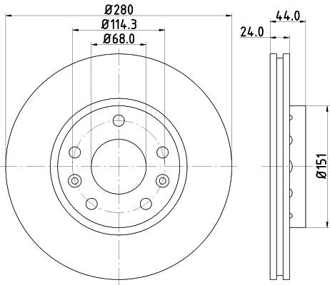 Hella Brake Disc for Dacia, Renault & more, OEM quality, OEM 402060010R, MPN 8DD 355 116-151