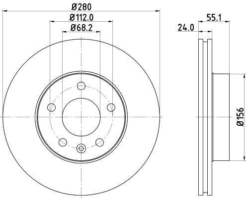 Hella Brake Disc for Volkswagen, OEM quality, OEM 701615301F - View 2