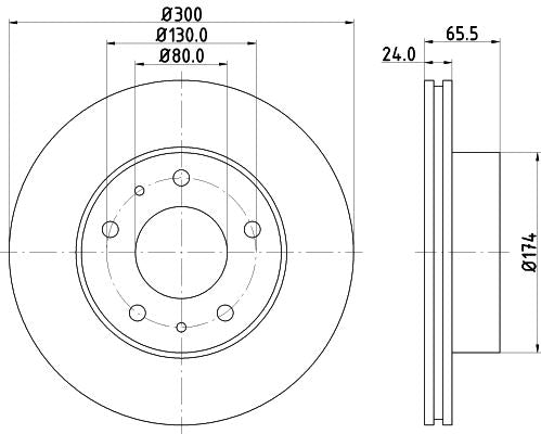 Hella Brake Disc for Citroen, Peugeot & more, OEM quality, OEM 1307356080 - View 2