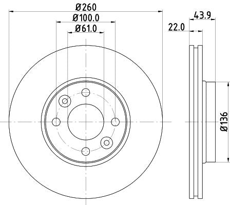 Nissan Micra V Brake Disc, Hella OEM, OEM 4020600Q1M - View 3