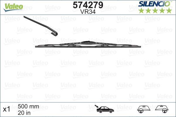 Valeo Rear Wiper Blade for Honda & Renault, OEM quality, OEM 287900001R, MPN 574279