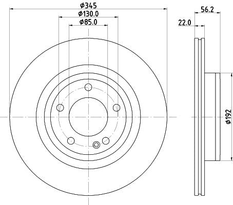 Mercedes-Benz G-Class Brake Disc, Hella OEM, OEM 4634230100, MPN 8DD 355 135-171