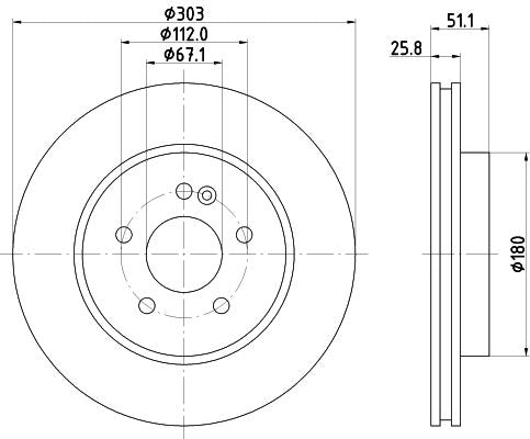 Mercedes-Benz M-Class Brake Disc, Hella OEM, OEM 1634210012 - View 4