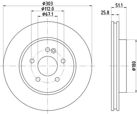 Mercedes-Benz M-Class Brake Disc, Hella OEM, OEM 1634210012 - View 4