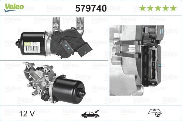 Valeo Front Wiper Motor for Citroen, OEM quality, OEM 6401F5, MPN 579740
