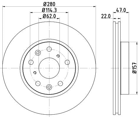 Hella Brake Disc for Suzuki & FIAT, OEM quality, OEM 5531179J01 - View 3